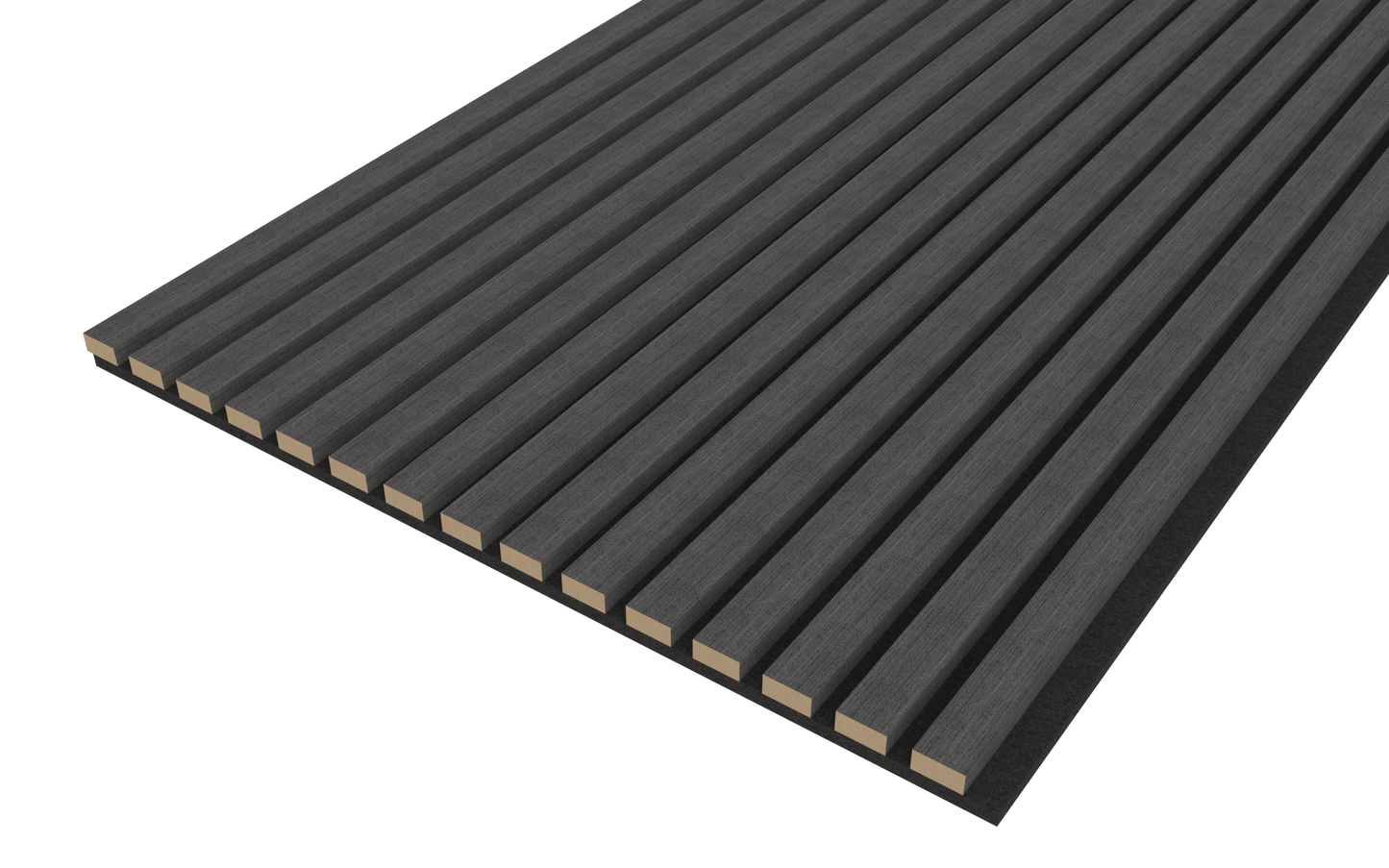 Black Acoustic Wood Wall Panel Thin Slat Series 1 - 240/300x60cm