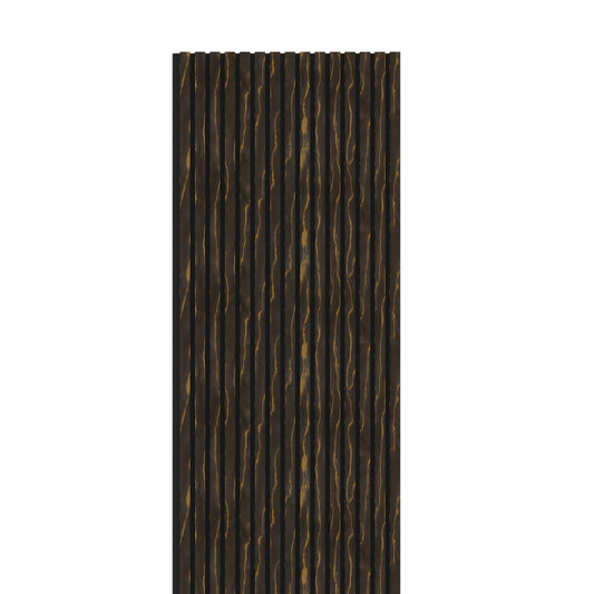 Grey with Gold Line Acoustic Wood Wall Panel Thin Slat Series 1 - 240x60cm