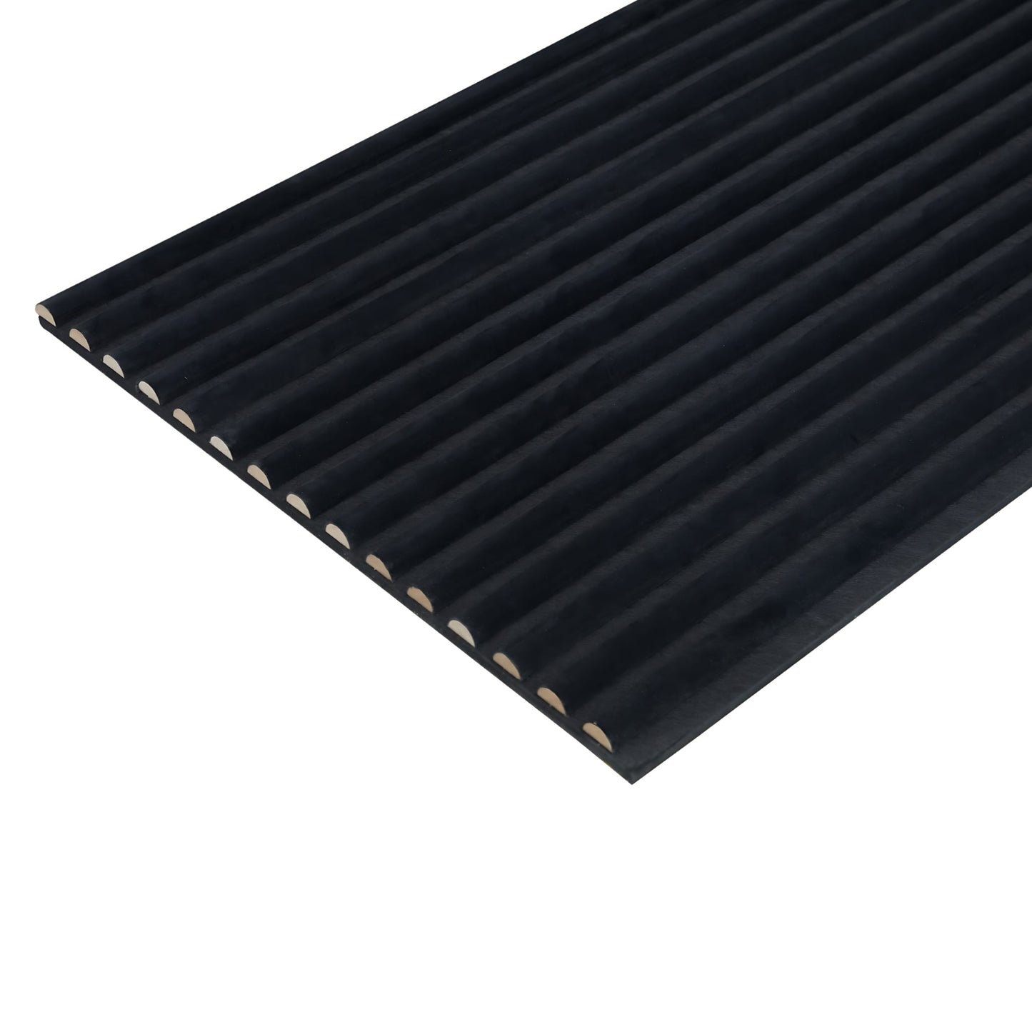 Black Velour Acoustic Panel Curved Slat - 240x60cm