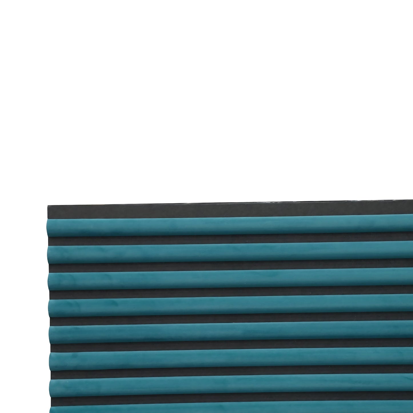 Blue Velour Acoustic Panel Curved Slat - 240x60cm