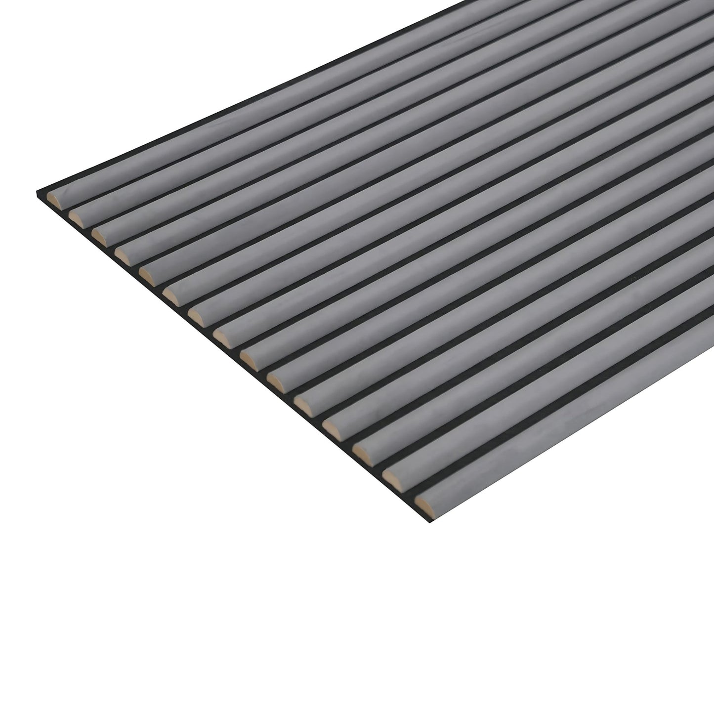 Dark Grey Velour Acoustic Panel Curved Slat Sample