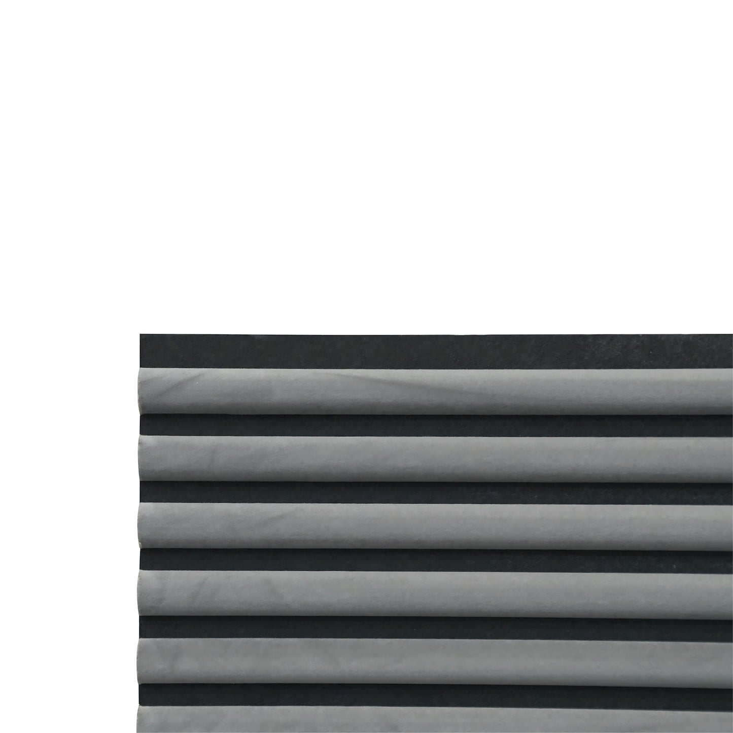 Dark Grey Velour Acoustic Panel Curved Slat Sample