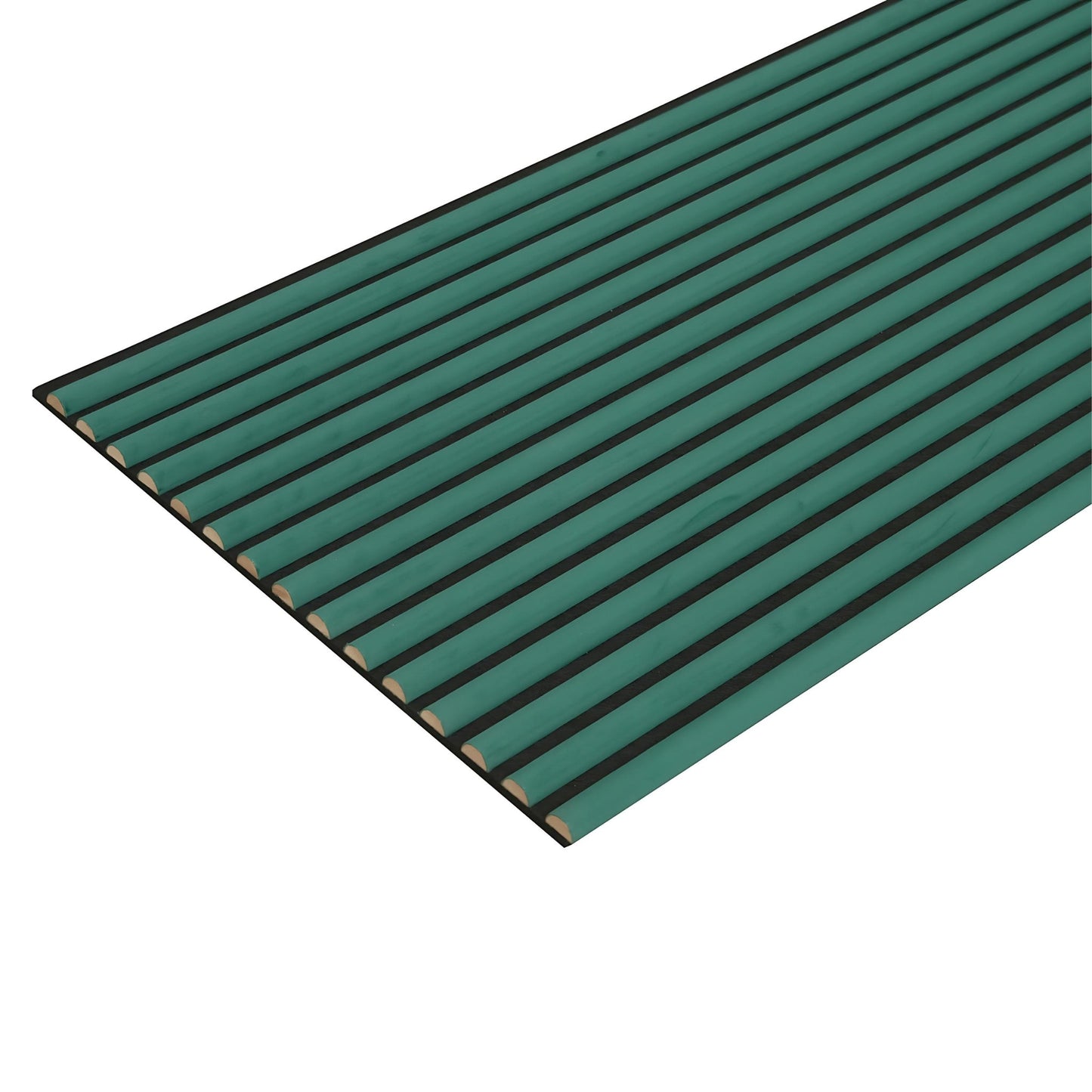 Green Velour Acoustic Panel Curved Slat - 240x60cm