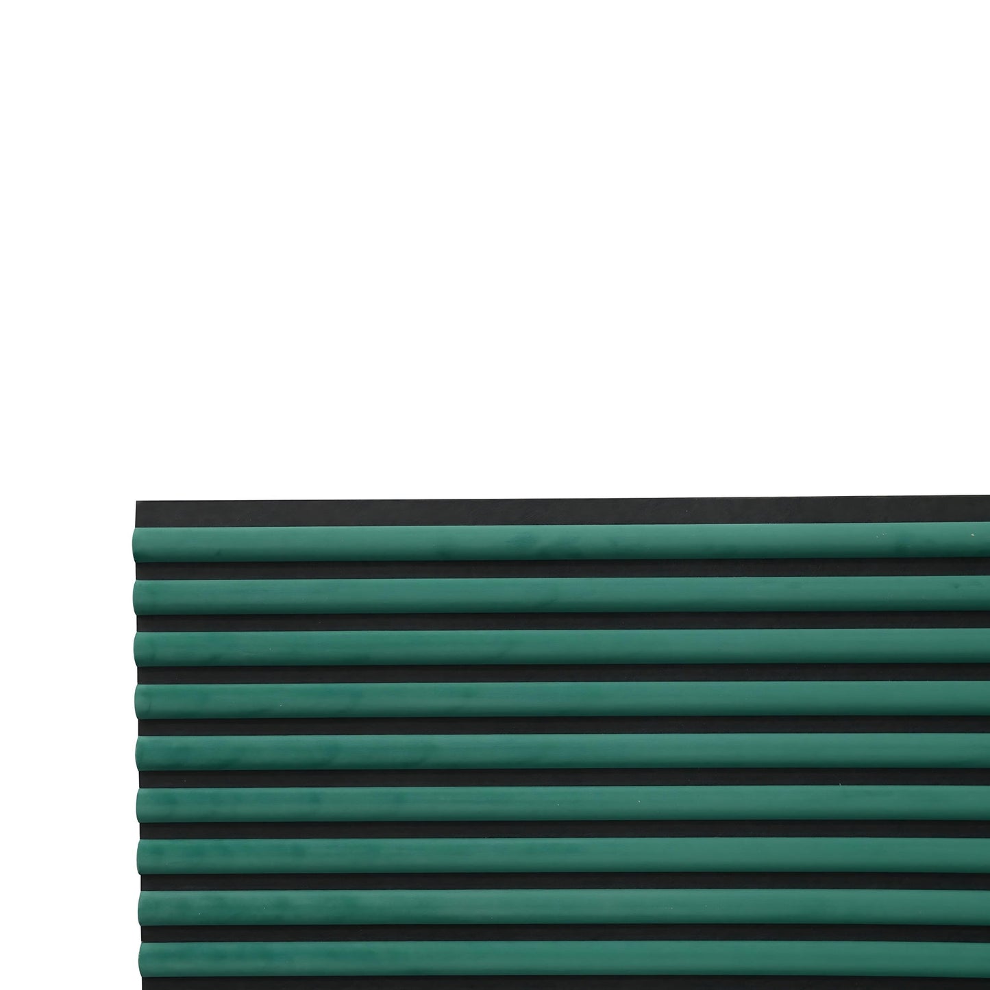 Green Velour Acoustic Panel Curved Slat - 240x60cm